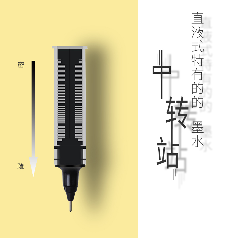 晨光作业神器直液式大容量中性笔巨能写速干签字笔学生用写0.5mm一体式全针管黑色碳素笔办公考试水笔红笔Z1 - 图1