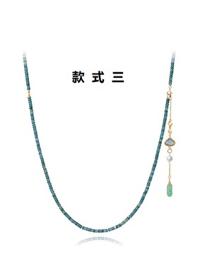 天然危料冰种A货翡翠毛衣链女