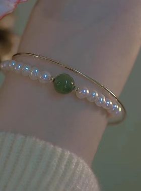 爆款珍珠青黛手链女高级感手环新款ins百搭转运珠送闺蜜女友礼物