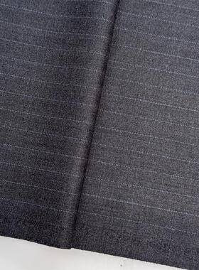 灰色条纹精纺面料毛料布料 西服布料 西装西裤职业装私人定制面料