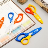 Детские ножницы, маленький мультяшный защитный чехол, поделки из бумаги ручной работы, маленькие пластиковые канцтовары для школьников для детского сада