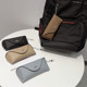 Leather anti-pressure portable glasses storage bag
