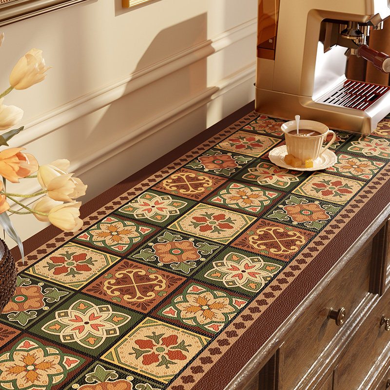 范居态度美拉德复古皮革桌垫电视柜防水餐边柜台面保护垫新款柜垫,淘宝优惠券,粉丝福利购,淘宝优惠卷