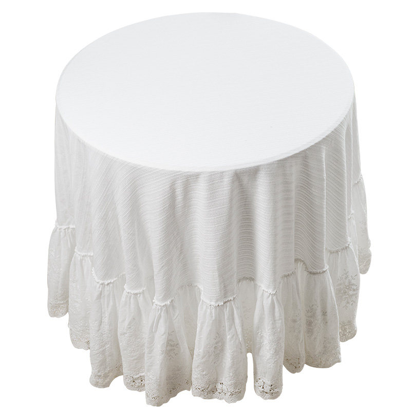 范居态度法式白色蕾丝桌布小清新高级感北欧台布野餐圆桌盖布圆形,淘宝优惠券,粉丝福利购,淘宝优惠卷