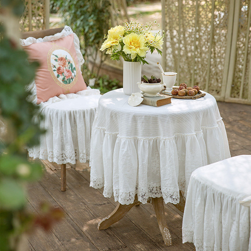 范居态度法式白色蕾丝桌布小清新高级感北欧台布野餐圆桌盖布圆形,淘宝优惠券,粉丝福利购,淘宝优惠卷
