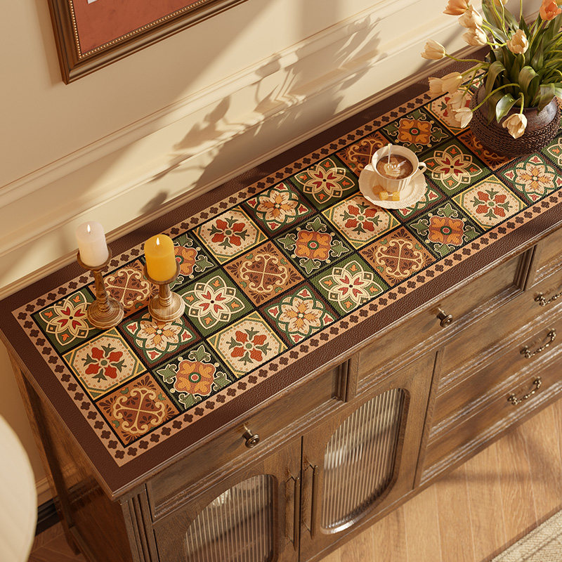 范居态度美拉德复古皮革桌垫电视柜防水餐边柜台面保护垫新款柜垫,淘宝优惠券,粉丝福利购,淘宝优惠卷