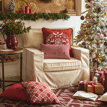 Van Residence Attitude Christmas New Year Festive Atmosphere Sensation Red Pillow Retro Sofa Cushions Bedside Leaning Pillow Waist Pillow