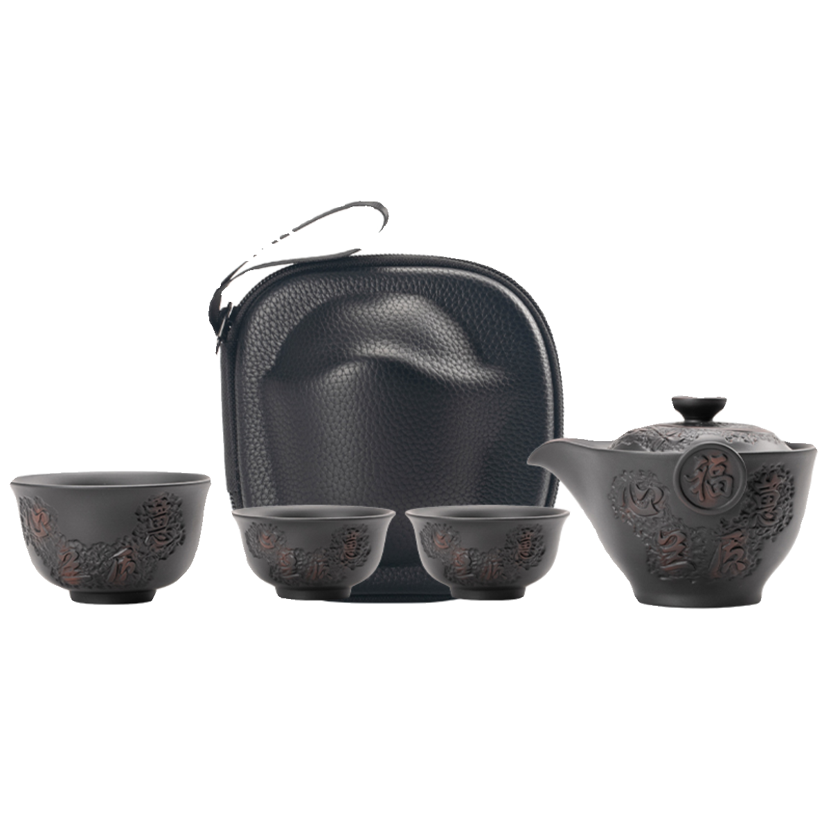 紫陶快客杯一壶一杯单个人专用露营手抓泡茶壶茶杯便携式旅行茶具 - 图3