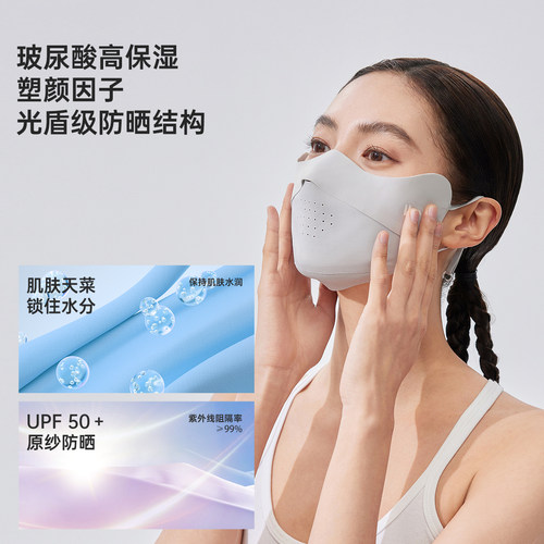 VVC防晒口罩女2026新款夏防紫外线凉感遮阳玻尿酸护眼角骑行面罩 - 图0