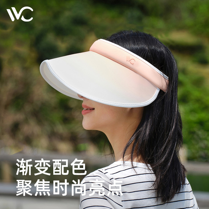 VVC防晒帽女款桃芯遮阳帽夏季防紫外线空顶帽发箍太阳帽防晒帽子
