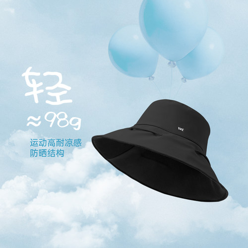 VVC防晒帽女26春夏新款工装渔夫帽户外出游大帽檐帽子骑车遮阳帽 - 图3