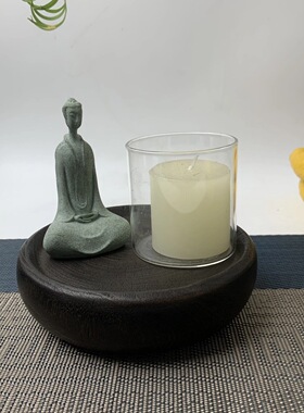 纯天然佛手瓜盘实木托盘干泡盘摆件台碳化工艺苹果型设计很有格调