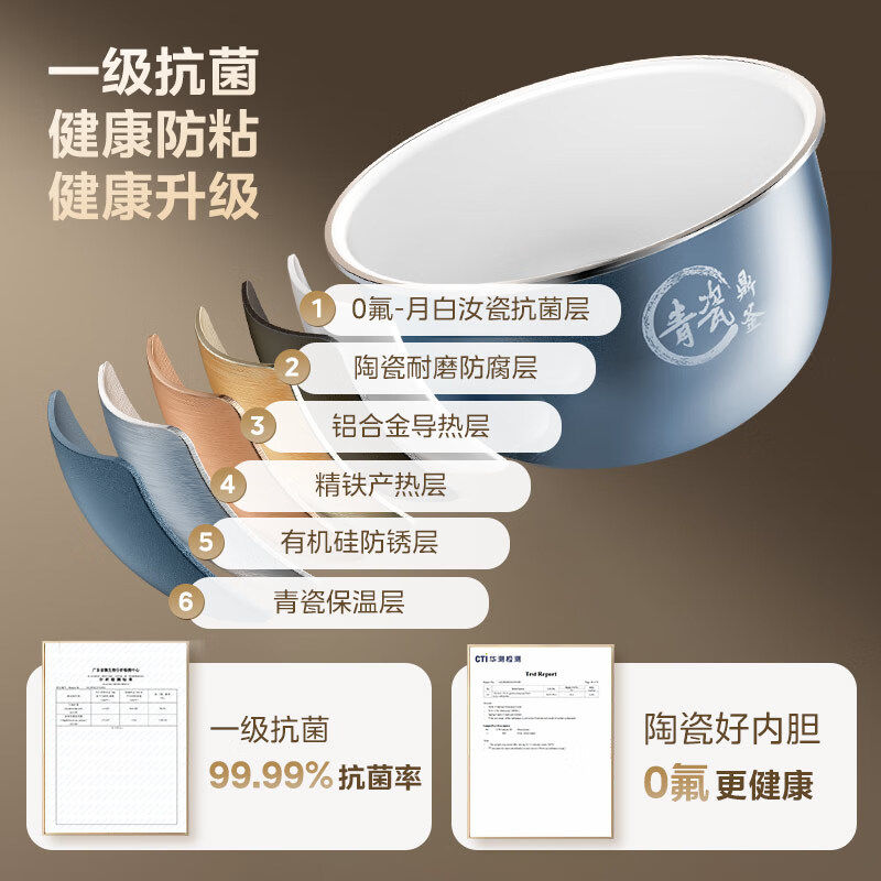 美的电饭煲花瓣IH家用多功能青瓷不粘内胆4L大容量智能煮饭电饭锅,淘宝优惠券,粉丝福利购,淘宝优惠卷