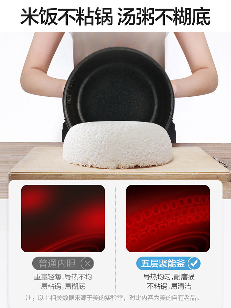 美的智能家用5-6人多功能电饭煲 midea美的九旺电饭煲