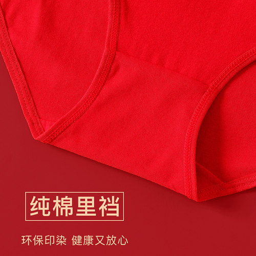 马年本命年红色内裤女童儿童三角短裤头中大童学生小女孩四角纯棉 - 图1