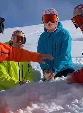 老奶奶仿真脸滑雪头套立体印花