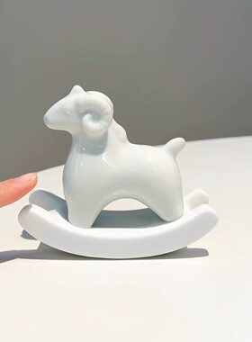 吉羊摇福桌面摆件陶瓷茶桌茶宠