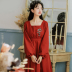 Mùa xuân và mùa thu trí tuệ hun khói váy dài tay phụ nữ mùa thu 2019 mới Pháp hoa chuông lạnh màu đen - váy đầm váy xếp ly dài váy đầm