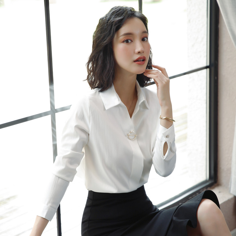 加绒设计感小众百搭秋冬雪纺衬衫 语晗衬衫