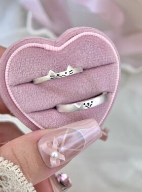 小猫小狗戒指小众可爱情