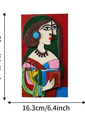 美式风抱书女孩树脂壁挂