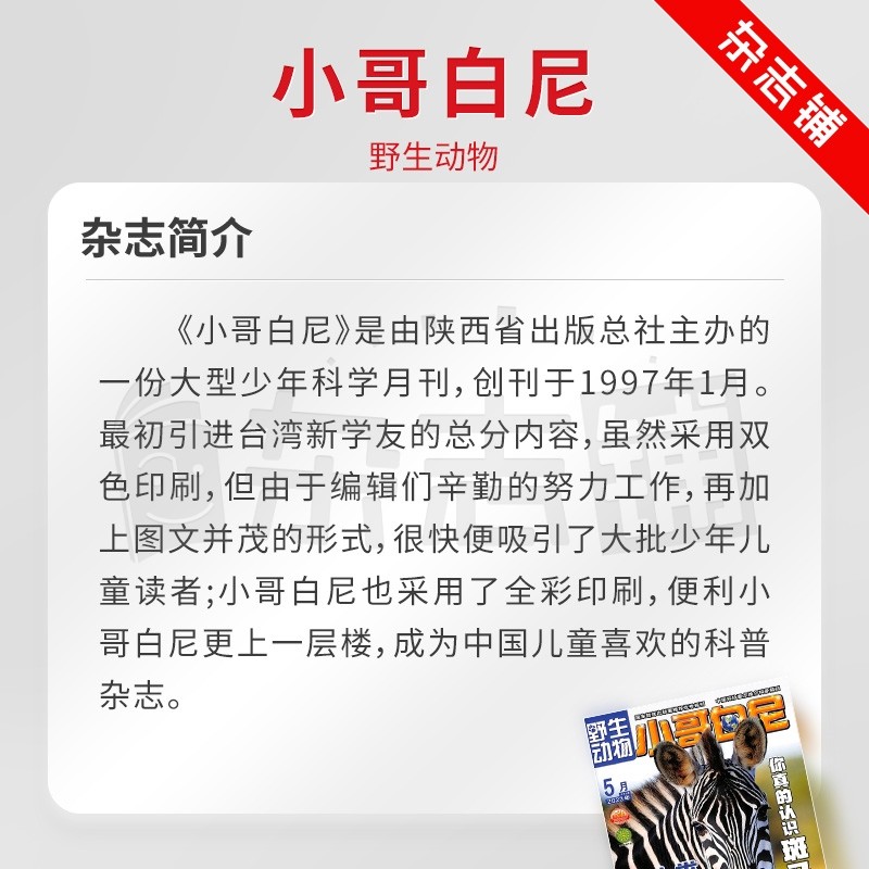 【送好礼】小哥白尼杂志野生动物画报 2026年1月起订杂志铺 1年共12期 6-15岁中小学生课外阅读 动物故事漫画图书 儿童科普期刊 - 图0