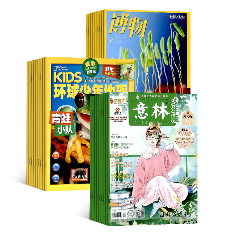 【杂志订阅】博物+环球少年地理+意林少年版组合杂志 2025年七月起订 8-14岁青少儿科普中小学生课外阅读期刊 少儿阅读 杂志铺