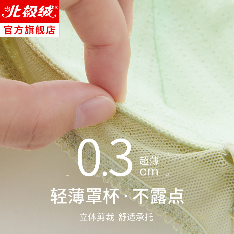 夏季超薄款聚拢无钢圈大胸显小文胸 北极绒文胸