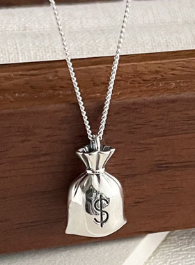 韩版复古钱袋子项链女生时尚百搭个性福袋气质颈链简约轻奢锁骨