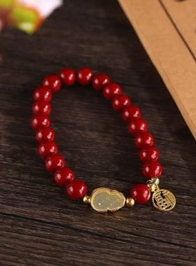 女士新款手链仿朱砂福禄吉祥开运本命年平安纳福气质复古优雅