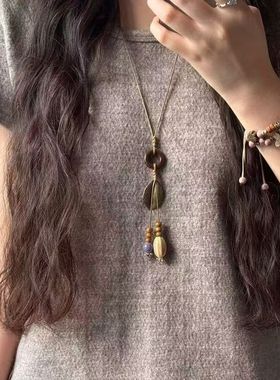 槐叶扶疏民族风项链女款波西米亚气质长款配饰