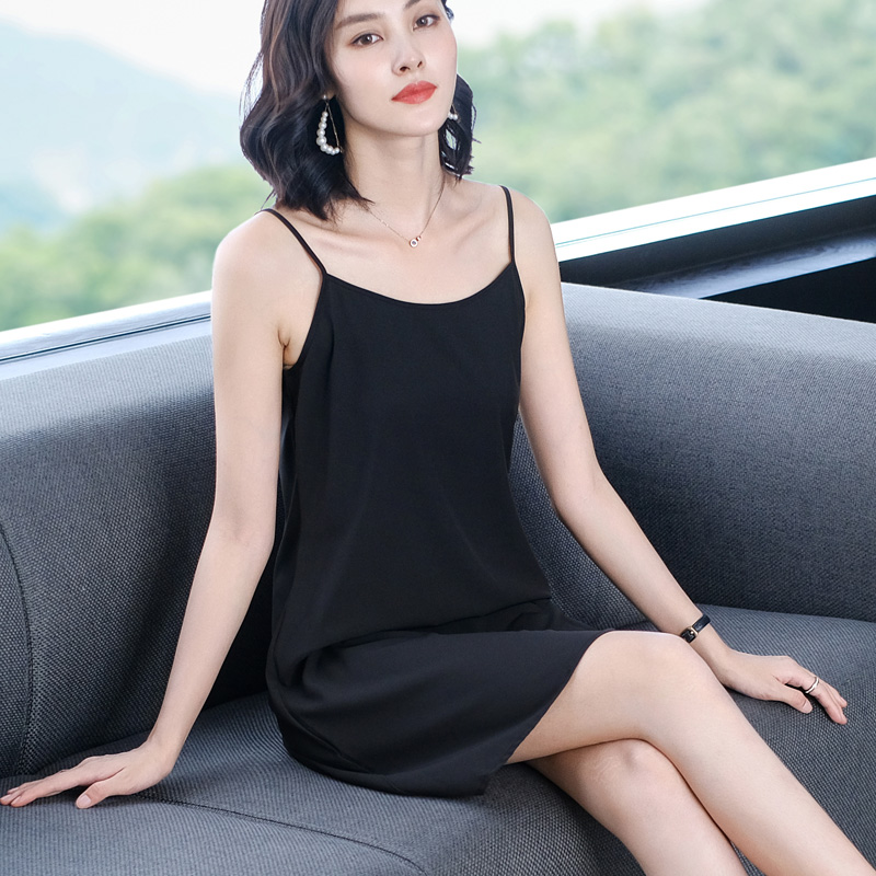 雪纺女夏中长款内搭打底裙吊带裙 精灵盒子服饰连衣裙