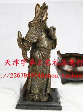宇卓铜器 纯铜关公 黄铜关公 横刀关公 武财神 财宝高66厘米