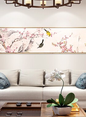 新中式风喜上眉梢梅花客厅装饰画
