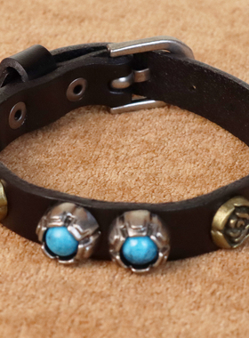 女士头层树羔皮复古手链