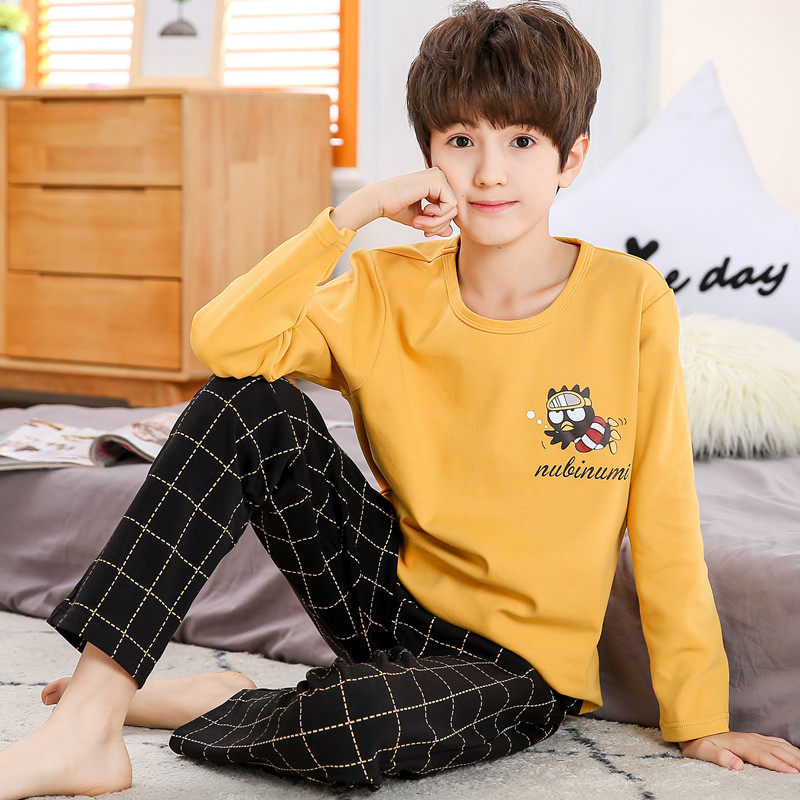 大童春秋长袖纯棉青少年学生岁睡衣 努比努米睡衣/家居服套装