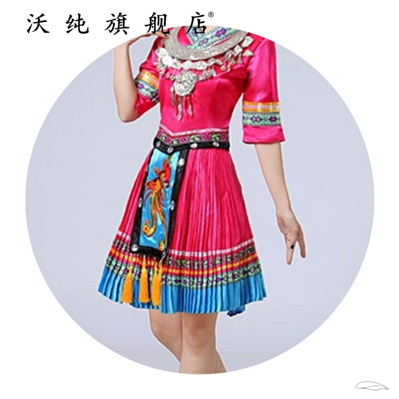 广西彝族土家族壮族瑶族服装苗族云南表演舞蹈演出服少数民族女款 - 图3