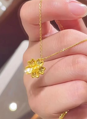 轻奢樱花项链双面佩戴花朵锁骨链