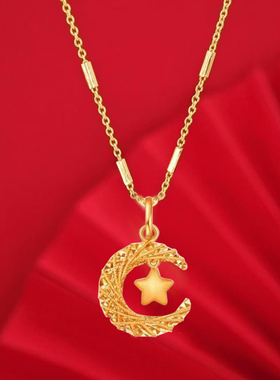 新中式星月织梦项链女月亮小众设计感高级轻奢气质百搭锁骨链颈链