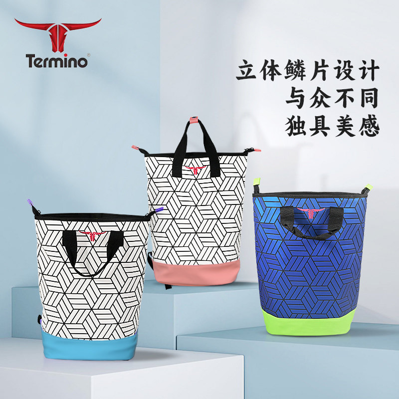 Bull head badminton bag, tennis bag, backpack, 25 outdoor sports and fitness handbags for women, durable 3D diamond bag