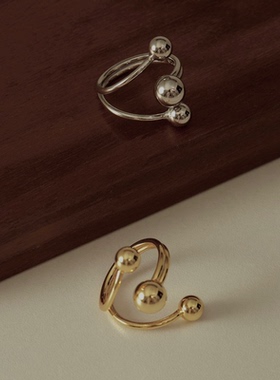 麻烦了小姐小众设计镀金铜戒指