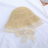 Брендовая летняя детская пляжная кружевная солнцезащитная шляпа, шапка, семейный стиль