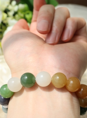 和田玉多宝手串珠串12mm