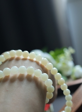 新疆且末米达和田玉妈妈链8mm