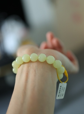 天然和田玉黄口手串玉石手链