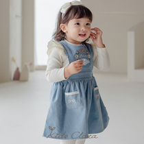 KIDSCLARA Korean girls dress winter style light core suede baby dress cute princess wind baby clothes