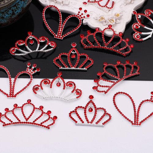 手工diy发饰材料韩国儿童发箍头纱配件水钻合金公主皇冠 配件 - 图1
