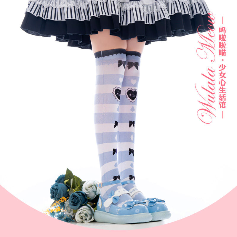 呜啦啦喵 原创lolita丝袜洛丽塔过膝袜 可爱大腿袜袜子彩色多巴胺 - 图1