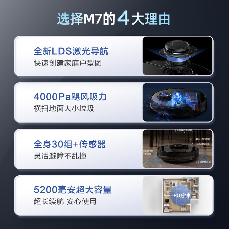 美的全自动家用扫拖一体扫地机器人 midea美的吸尘器扫地机器人