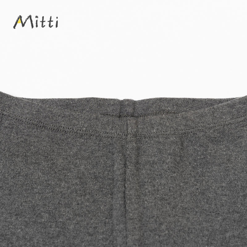 Mitti童装灰色打底裤修身舒适可外穿女大童长裤裤脚贴钻设计-图0